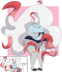 anthro big_breasts dani_(dewwydartz) dewwydarts dewwydartz female hisuian_zoroark nintendo pokémon_(species) pokemon pokemon_(species) pokemon_focus pokemon_legends:_arceus tagme text thick_thighs zoroark