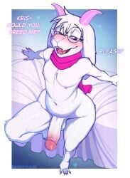 1boy 2022 2d 5_fingers 5_toes absurd_res anthro anthro_male anthro_only balls bodily_fluids bovid caprine colored_nails deltarune desertkaiju english_text eyewear feet fingers fuckboy fur furry furry_male furry_only gay genital_fluids genitals glasses goat hi_res horn humanoid humanoid_genitalia humanoid_male humanoid_only humanoid_penis looking_at_viewer male male_only mammal mammal_humanoid nails open_mouth penis pink_eyes pink_horn pink_nails precum ralsei scarf solo text toes undertale_(series) video_games white_balls white_body white_fur yaoi