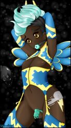 1boy ball_gag blue_hair chastity chastity_cage chastity_device cock_cage dark-skinned_femboy dark-skinned_male dark_skin femboy gag my_little_pony sissy solo solo_focus solo_male starbornhussy tagme trap