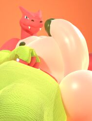 3d_(artwork) adynamical alternate_color anthro big_penis blender_(software) charizard gloves hi_res looking_at_viewer nintendo overweight penis pokemon pokemon_(species) pokemon_rgby scalie simple_background socks solo solo_focus solo_male