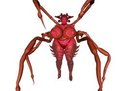 1girls 3d anthro body_armor breasts_bigger_than_head doctor_who huge_breasts huge_hips marvel plate_armor racnoss red-skinned_female red_skin saturnxart spider-woman spider_legs