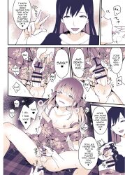 1boy 1boy1girl 1girls bangs boku_wa_onee-chan_no_imouto brother_and_sister censored_penis crossdressing doujinshi dress erect_penis femboy fingers_in_ass hair_ornament happy incest long_hair looking_pleasured nipple_slip nipples panels precum text_bubble trap twintails uratari