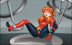 1girls asuka_langley_sohryu bodysuit bondage clothing erect_nipples erect_nipples_under_clothes female hypnosis large_breasts latex latex_suit neon_genesis_evangelion plugsuit png rosvo rubber rubber_suit skin_tight