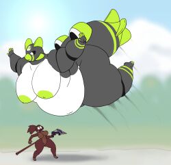 bbw blimp bloons_tower_defense dart_monkey female female_only giantess hyper macro monkey obese overweight overweight_female size_difference vdisco zeppelin_of_mighty_gargantuaness