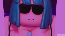 1boy 1girls 3d anal anal_penetration animated ass assjob bensenrr34 big_ass big_breasts blue_dildo blue_hair bra breasts buttjob dildo disembodied_penis female female_focus hat male music penis pussy roblox robloxian sound sunglasses tagme titfuck vaginal_penetration video