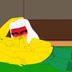 1boy 1boy1girl 1female 1girls 1male 2d animated animated_gif duchess_pixal fellatio female harumi_(ninjago) lego lloyd_garmadon loop male ninjago no_sound precum short_playtime sons_of_garmadon_(ninjago) video yellow_penis yellow_skin