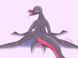 anthro ass blush breasts female genitals hi_res nintendo nude pokémon_(species) pokemon pokemon_(species) pussy reptile salazzle scalie smile smoothpen solo tongue video_games