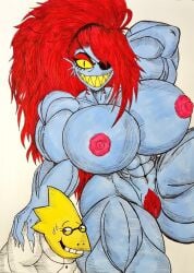 2020 2d 2girls alphys anthro anthro_only blue_body blue_skin canon_couple excessive_pubic_hair female female_only female_pubic_hair fish_girl fish_humanoid hairy_pussy humanoid lizard_girl lizard_humanoid multiple_girls muscular muscular_female nude nutboiart8008 red_pubic_hair reptile reptile_humanoid size_difference tagme traditional_media_(artwork) twitter undertale undertale_(series) undyne yellow_body yellow_skin yellow_teeth yuri