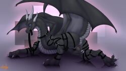 absurd_res adrim black_body dragon feral feral_only hi_res horn male male_only scalie slit slit_play solo toy western_dragon wings