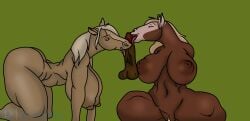 absurd_res anthro anthrofied dreamworks duo equid esperanza_(cimarron) female female/female hi_res mammal milkyboo rain_(cimarron) spirit:_stallion_of_the_cimarron tagme unseen_male_face