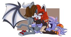 crimsontagger fan_character kandy_the_hedgehog mobian_(species) purple_fur red_panda sonic_(series) tastikandy threesome