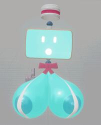 3d 3d_(artwork) animated big_breasts blue_skin cyanu mob_face monita nintendo nintendo_land robot robot_girl tagme