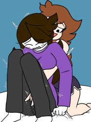 brown_hair chlorinesock fingering_partner fingering_through_clothes fully_clothed jaiden jaiden_animations long_hair masturbation masturbation_through_clothing rape rubbing_pussy rubbing_pussy_through_clothing shgurr sleepover wet_pants white_skin youtube youtuber yuri