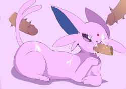 ahkin ambiguous_gender bodily_fluids cum cum_on_face eeveelution espeon fellatio feral furry genital_fluids genitals group lying_on_ground male nintendo oral penile penis pokémon_(species) pokemon pokemon_(species) raised_tail sex simple_background video_games