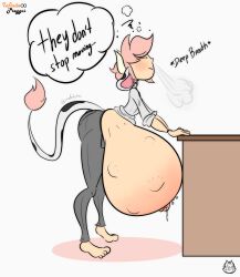 2022 absurd_res becca_(disambiguation) bovid bovine cattle femboy girly hi_res human hybrid imafetish male mammal navel navel_piercing original_characters piercing pregnant pregnant_femboy pregnant_male solo