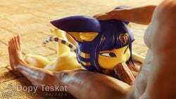 3d 3d_(artwork) 3d_model animal_crossing ankha ankha_(animal_crossing) ankha_(zy0n7) anthro ass athletic_female big_butt big_dom_small_sub blue_hair cute deep_blowjob deepthroat domestic_cat dominant dopyteskat doubutsu_no_mori duo eye_contact face_fucking felid feline felis fellatio female female_penetrated furry gag gagging genitals gigantic_penis hair hand_on_head head_grab hi_res human human_on_anthro human_penetrating larger_male light-skinned_male long_penis lying male male/female male_human/female_anthro male_on_anthro male_penetrating male_penetrating_female mammal nairu_(doubutsu_no_mori) narrowed_eyes nintendo nude on_front oral oral_sex penetration penile penis sex shortstack size_difference smaller_female struggling_to_fit tan_body tan_skin thrusting thrusting_into_mouth unseen_male_face video_games yellow_body yellow_fur zy0n7