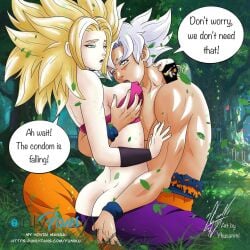 alien_human alien_look_like_human ass caulifla dragon_ball dragon_ball_super extraterrestrial extraterrestrial_human female_saiyan goku mastered_ultra_instinct saiyan son_goku super_form super_saiyan ultra_instinct universe_6/universe_7 universe_6_saiyan/universe_7_saiyan yhusanmi