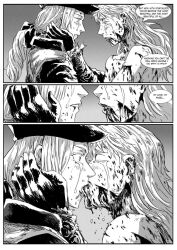 2girls alice blood bloodborne comic crying defeated exhibitionism exposed_breasts female female_only femdom fight fromsoftware guro imminent_yuri kissing lady_maria_of_the_astral_clocktower love royalty sad sony_corporation sony_interactive_entertainment tragic_backstory unknown_artist victorian video_games yuri