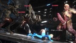 3d 3d_(artwork) 3monsters alien_(franchise) ass_up bethesda_softworks big_ass big_breasts bimbo blonde_hair cock_ring cum cum_on_floor cum_on_penis cum_string deathclaw doom english_text erection fallout hands_and_knees hell_knight_(doom) huge_cock icedev looking_up male_deathclaw_(fallout) metroid monster monster_cock monsters nintendo on_floor penis ripped_clothing samus_aran testicles text white_skin xenomorph zero_suit zero_suit_samus