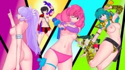 3d 4girls benten breasts female female_only horns lum oni_female oni_girl oyuki ran_(urusei_yatsura) tagme urusei_yatsura