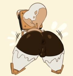 1futa 2022 4_fingers anus ass backsack balls ballsack bent_over big_ass chocolate food_creature futa_only futanari hexanne intersex marshmallow original_character perineum s'more s'moria scrotum small_penis solo sweets tagme testicles thick_thighs