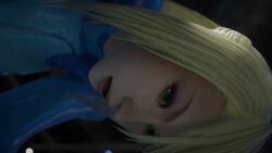 1girls 3d bent_over bimbo blonde_hair female female_focus green_eyes icedev metroid nintendo samus_aran shadow white_skin zero_suit zero_suit_samus