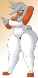 big_breasts dewwydartz eva(dewwydartz) female game_freak nintendo pokémon_(species) pokemon pokemon_only raboot tagme thick_thighs wide_hips