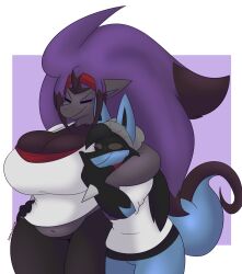 anthro big_breasts breasts cleavage dart(dewwydartz) dewwydarts dewwydartz female furry game_freak huge_breasts lucario nea(dewwydartz) nintendo pokemon pokemon_(species) slightly_chubby tagme thick_thighs wide_hips zoroark