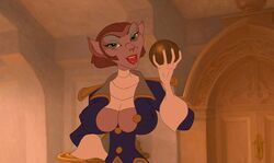 1girls alternate_breast_size anthro blue_eyes breasts captain_amelia cleavage disney edit editfag feline female furry large_breasts lipstick open_mouth saliva screenshot screenshot_edit short_hair smile source_request tongue treasure_planet