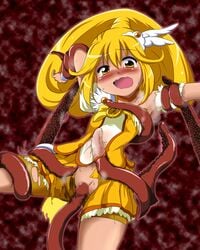 blush clothing noroma pretty_cure shorts smile_precure tagme tentacle torn_clothes yayoi_kise