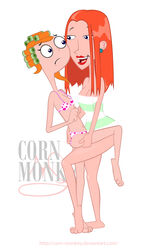 bra candace_flynn corn_monkey disney female female_only human incest linda_flynn-fletcher mother_and_daughter multiple_females multiple_girls panties phineas_and_ferb tagme towel yuri