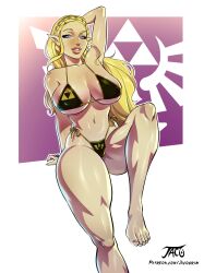 1girls bikini blonde blonde_female blonde_hair blue_eyes breath_of_the_wild busty elf_ears fair-skinned_female fair_skin female female_focus female_only high_resolution highres hourglass_figure iacolare jacogram large_breasts light-skinned_female light_skin long_hair pointy_ears princess_zelda royalty showing_off solo solo_female solo_focus the_legend_of_zelda voluptuous zelda_(breath_of_the_wild)