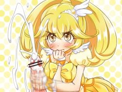 1boy 1girls blush censored clothing crying cum cumshot cure_peace cute dress ejaculation female femdom handjob long_hair mabo-udon magical_girl male medium_breasts milking milking_handjob no_text no_text_version penis_squeeze post_orgasm post_orgasm_torture precure pretty_cure ribbon smile_precure squeezing_penis tagme tears upset yayoi_kise yellow_eyes yellow_hair yellow_theme