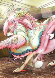 1girls absurd_res accessory animal_genitalia animatronic anthro big_ears bird_feet blue_eyes blush bodily_fluids casino casino_table cloaca clothed clothing curled_horn digital_media_(artwork) dragonewt egg egg_laying embarrassed feces female female_only fur genital_fluids genitals hair hair_accessory hi_res horn looking_at_viewer machine mttbsmn muse_meant_777 omorashi open_mouth panties paralysis peeing peeing_on_floor peeing_self pink_body pink_fur pink_hair pooping_on_floor ribbons robot scat solo solo_female tears underwear urinating urinating_female urination urine urine_pool urine_splatter urine_stream wetting wetting_self