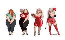 bimbo bimbofication female high_heel_boots high_heels huge_ass huge_breasts lip_expansion navel plump revealing_clothes sortimid thick_lips thick_thighs transformation transformation_sequence weight_loss wide_hips