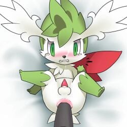 anal anal_penetration anal_sex animated anus balls blush closed_eyes cum cum_on_body cum_on_face cum_on_self konzaburou male male/male male_only nintendo no_sound non-human penis pokemon pokemon_(species) sex shaymin shaymin_(sky_form) size_difference spread_legs tears teeth video