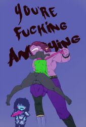 9x9 angry anthro ass backsack ballbusting balls barefoot boots bottomless bovid caprine clothed clothing cock_and_ball_torture comedy deltarune feet footwear genital_torture genitals girly goat group hi_res human humanoid kris_(deltarune) male male/male mammal monster muscular nipples pain ralsei reptile rule_63 scalie scarf susie_(deltarune) topless undertale_(series) video_games