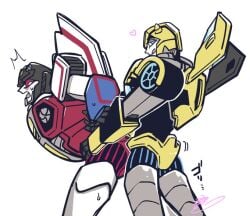 bumblebee_(transformers) dry_humping gay hand_on_hip heart humping restrained starscream transformers transformers_cyberverse