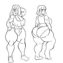 2d 2girls bete_noire big_ass big_breasts female female_only frisk glitchtale human human_female human_only line_art looking_at_partner massive_ass monochrome multiple_girls no_color tagme taller_female thetis_(artist) thick_thighs undertale undertale_(series) undertale_fanfiction wide_hips