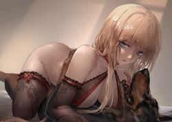 2dogs all_fours azur_lane bismarck_(azur_lane) blonde_hair canid canid_on_humanoid canine canine_on_human cowgirl_position dog domestic_dog female_human feral hetero human male male/female male_canine polki vaginal_penetration zoophilia