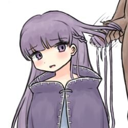 1girls ahiiirqua15 cum cum_on_hair female female_focus fire_emblem fire_emblem:_the_binding_blade hairjob long_hair male nintendo purple_eyes purple_hair solo_focus sophia_(fire_emblem)