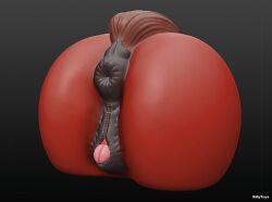 3d anus ass digital_media_(artwork) equid equine female female_only feral genitals horse mammal model print pussy sillytoys solo solo_female