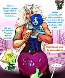 1girls 2020 2futas chastity chastity_cage cheating cuck cucked_by_futa cuckold cuckquean dialogue female futa_on_female futanari jasper_(steven_universe) lapis_lazuli_(steven_universe) larger_futanari netorare ntr peridot_(steven_universe) size_difference smaller_female smaller_futanari spanish_dialogue spanish_text steven_universe text translation_request xubbles