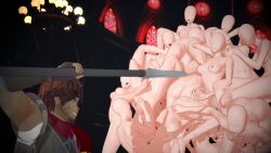 ahe_gao ass bald bald_female bmnn body_horror breasts castlevania clothed_male_nude_female faceless_female female granfalloon group hairless horror humanoid legion_(castlevania) male multiple_girls nipples nude nude_female pussy sweat
