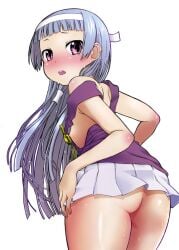 ass blush female fujimaru_arikui headband kannagi looking_back nagi no_bra no_panties nopan solo tank_top upskirt