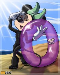 anthro beach breasts disney female genitals hentai_boy hentai_boy_(artist) hi_res inflatable inner_tube mammal minnie_mouse mouse murid murine nude pussy rodent runaway_brain sand seaside solo summer sunny_day