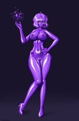 ass female glasses goo_girl heeled_feet high_heels huge_ass huge_breasts lips navel nipples png purple_goo purple_slime slime_girl tesomu wide_hips