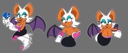 1girls 2d anthro bat chaos_emerald clothed female huge_breasts large_breasts mobian mobian_(species) mobian_bat monamania rouge_the_bat sega sonic_(series) sonic_adventure_2 sonic_the_hedgehog_(series) sweet_dandy sweetdandy thick_thighs voluptuous