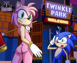 amusement_park amy_rose ass exhibitionism furry girly hedgehog looking_at_viewer looking_back naked nude nude_female nude_male pose public public_nudity sideboob sonic_(series) sonic_adventure sonic_the_hedgehog sonic_the_hedgehog_(series) surprised twinkle_park video_games woodyssecrets