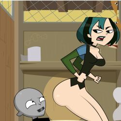 about_to_fart anon artist_request ass_on_face big_ass cartoon_network cleavage duct_tape fetish gwen_(tdi) outhouse total_drama_island